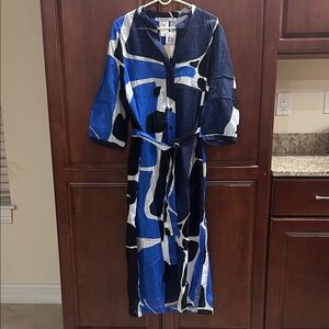 Abstract Blue and Black Women's Dress